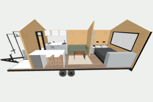 7.2m tiny home on wheels ground floor bedroom