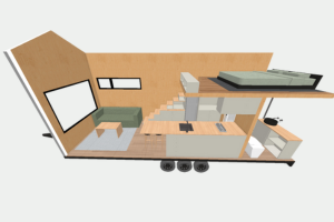 7.2 m tiny home on wheels loft bedroom