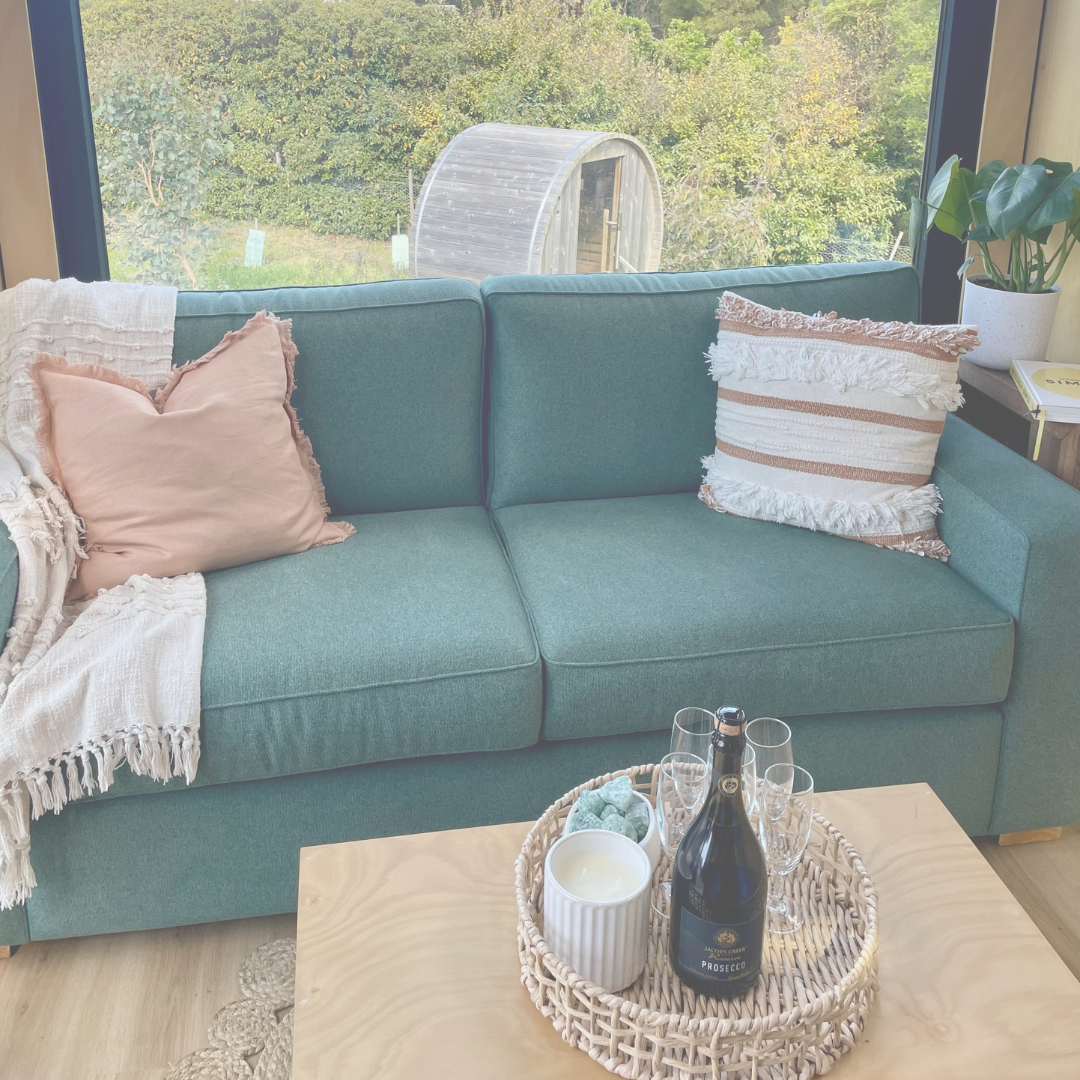 Tiny home on wheels interior designed for comfortable guest accommodation