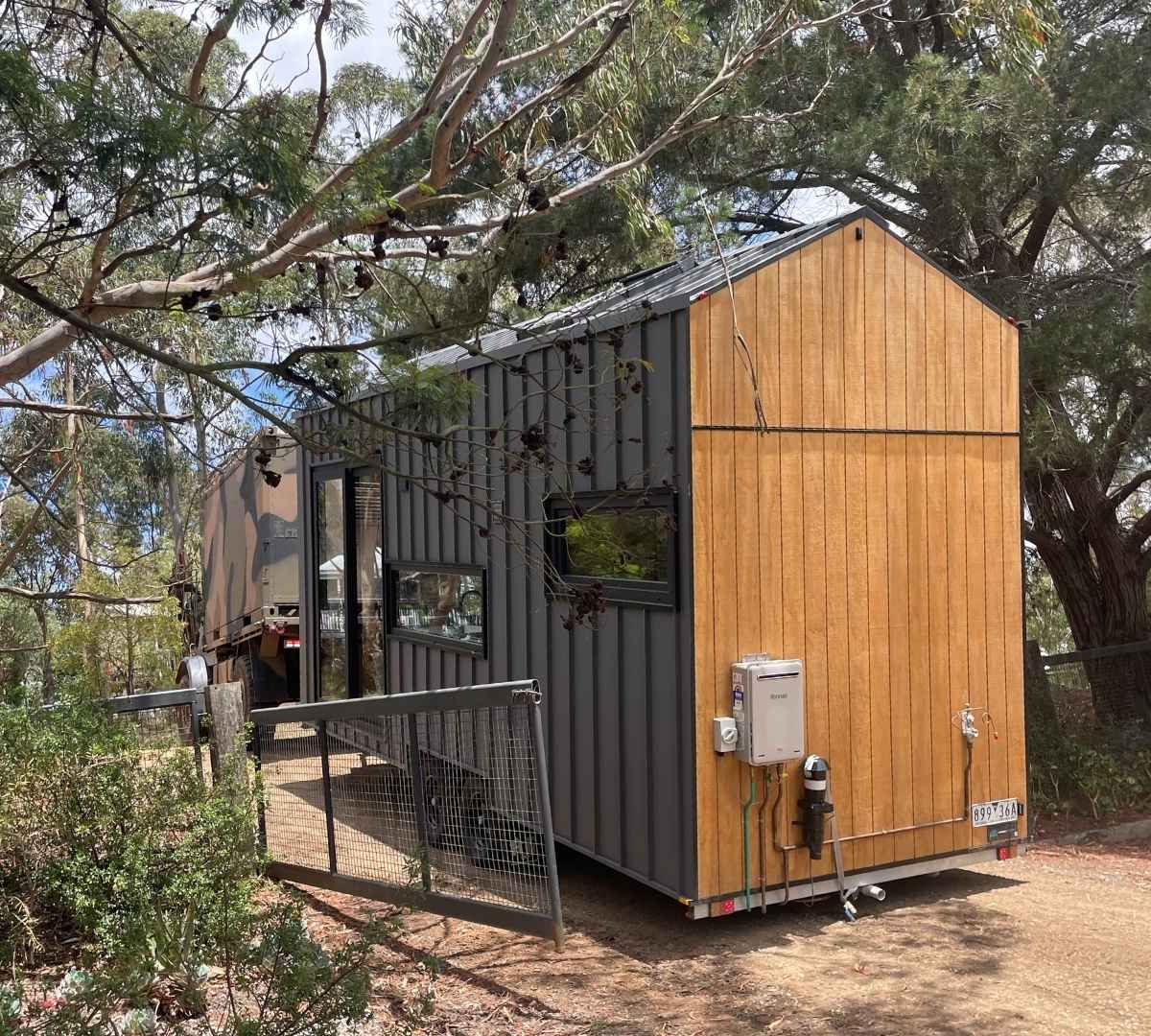 Tiny home on wheels — Surf Coast property Driveway width check for tiny home on wheels delivery access